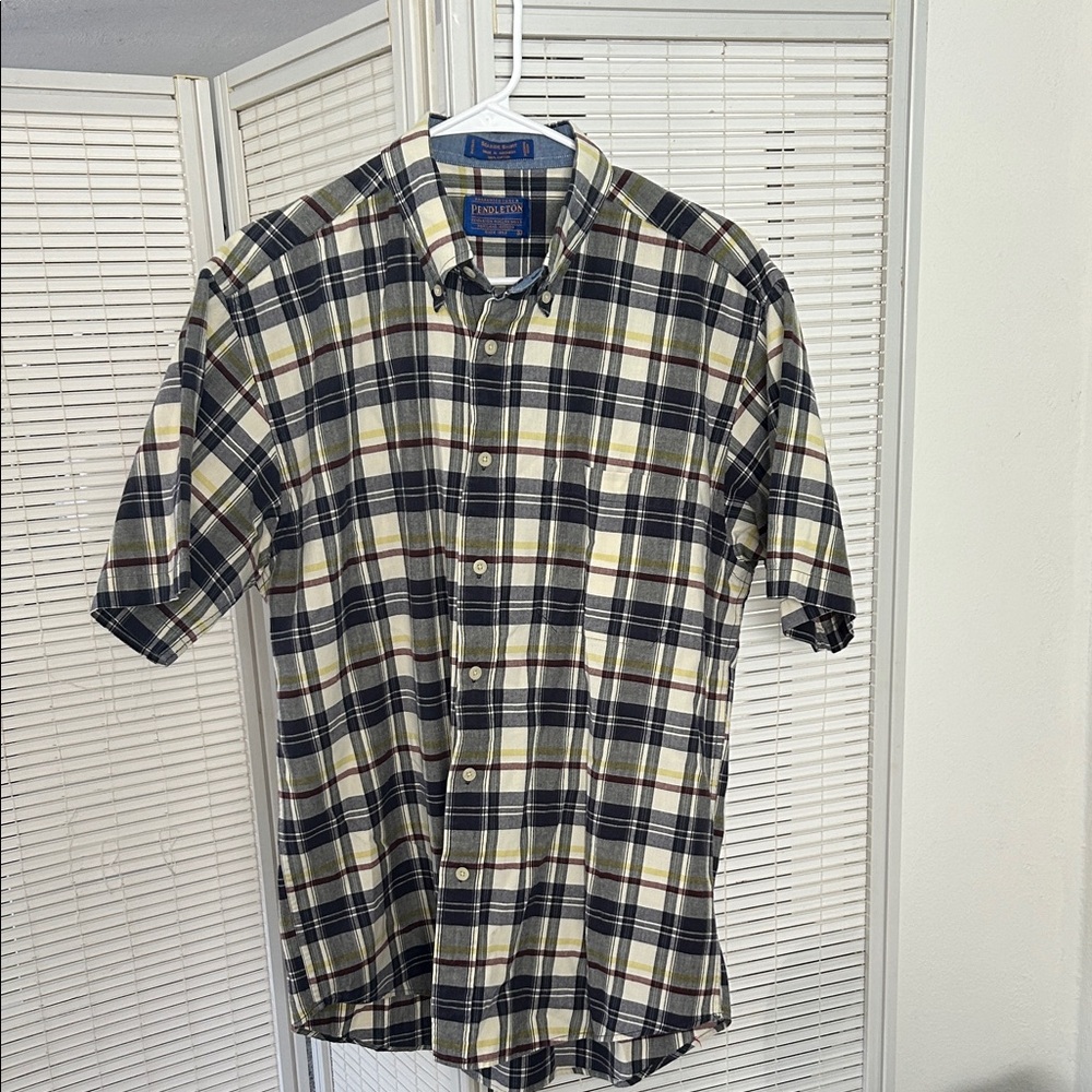 Pendleton Men's Plaid Button Down Shirt - Black, Cream, Yellow